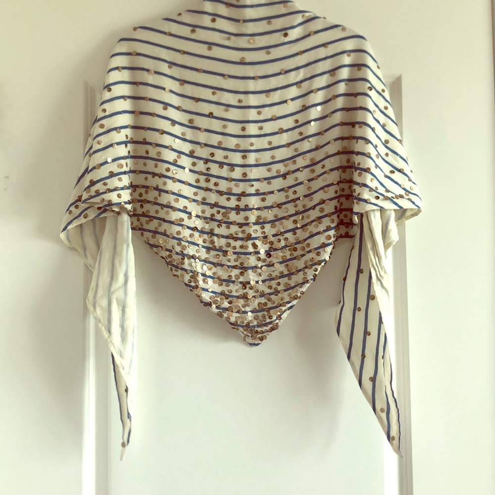 Anthropologie Striped Sequin Scarf or Shawl - Picture 5 of 6